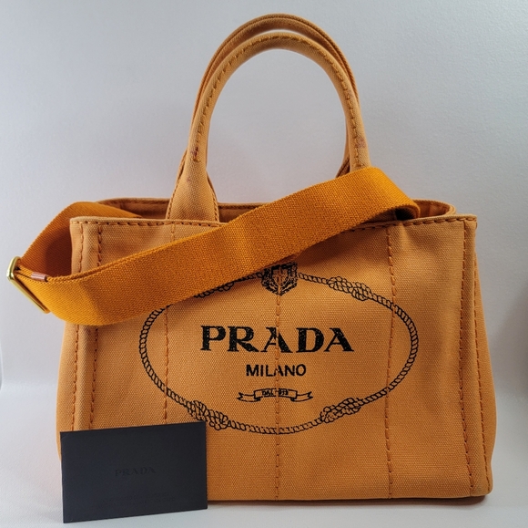 PRADA Canapa Canvas Tote Handbag/Crossbody Bag - Picture 1 of 12